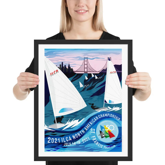 ILCA North American Championship sailing poster framed wall art print