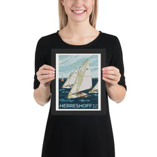 Vintage yacht racing poster – Herreshoff 12 design print