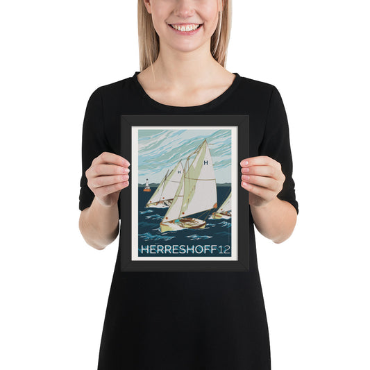 Vintage yacht racing poster – Herreshoff 12 design print