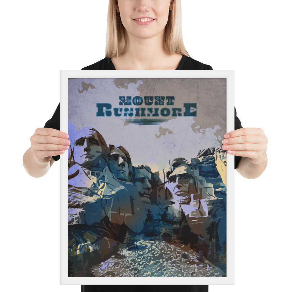 Mount Rushmore canvas wall art print displayed on wall