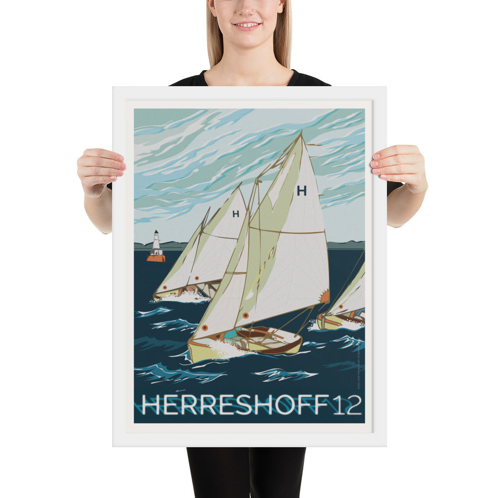 Judith Krimski Studio Herreshoff 12 framed sailing wall art print