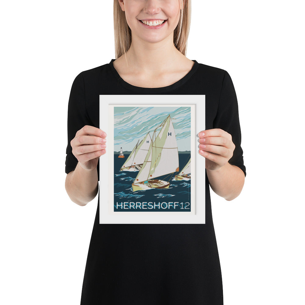 Nautical sailing poster print – Herreshoff 12 yacht design